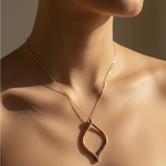 Jewelry - Gold Tone Crystal Accented 30 Inch Necklace